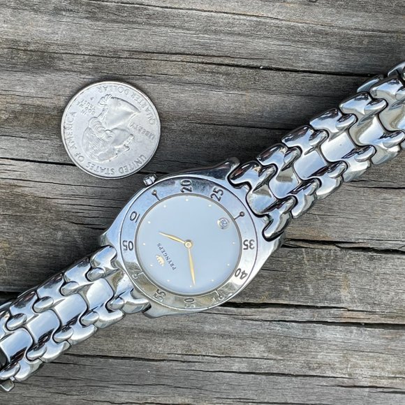 Vintage PRYNGEPS Wristwatch Silver Tone Analog Date Indicator - Picture 9 of 16